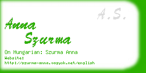 anna szurma business card